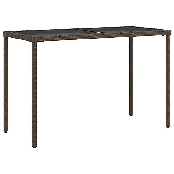 vidaXL Gartentisch mit Glasplatte Braun 115x54x74 cm Poly Rattan 365074 günstig online kaufen