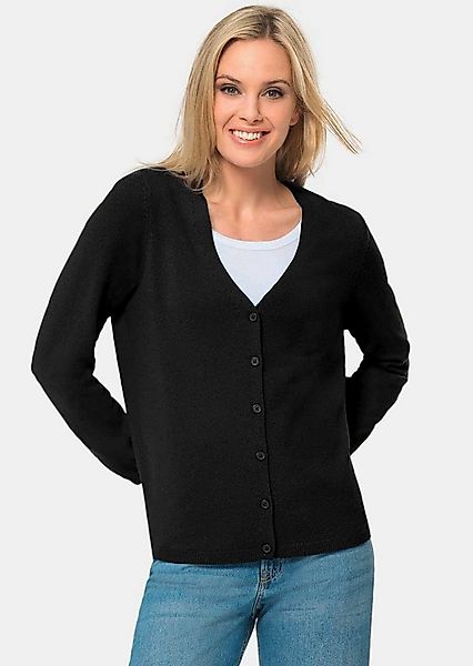 GOLDNER Strickjacke Kurzgröße: Kaschmirstrickjacke mit V-Ausschnitt günstig online kaufen