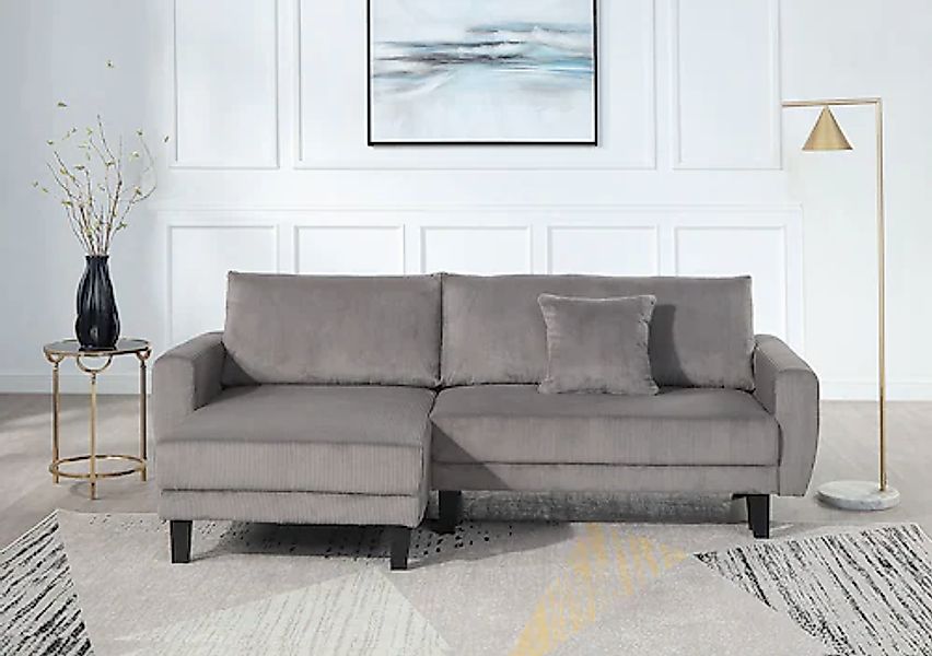 ATLANTIC home collection Ecksofa »Leonid L-Form«, mit Schlaffunktion und Be günstig online kaufen