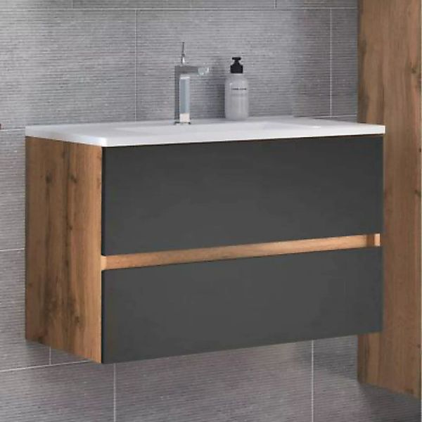 Lomadox Badezimmer Waschtisch 80 cm mit Waschbecken LOUROSA-03 in Wotaneich günstig online kaufen