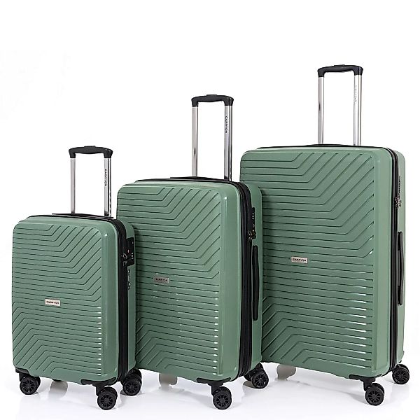 CARRYon TRANSPORT - 3 tlg. Hartschalen Koffer-Set Grün günstig online kaufen