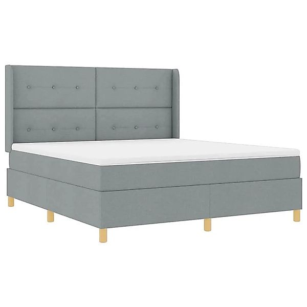 vidaXL Boxspringbett mit Matratze Hellgrau 140 x 200 cm Stoff 3343707 günstig online kaufen