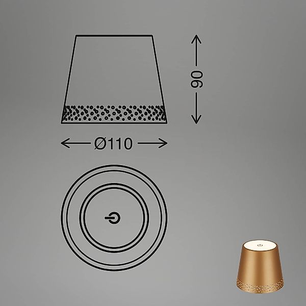 Brilo Akku-Flaschenlicht Flaska Gold-Matt 2,6W günstig online kaufen