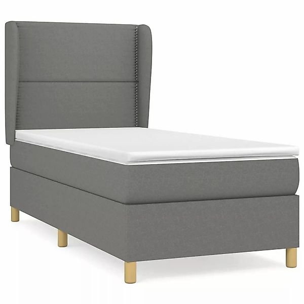 vidaXL Boxspringbett mit Matratze Dunkelgrau 90x190 cm Stoff1395340 günstig online kaufen