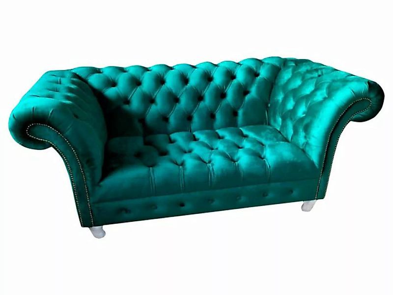 JVmoebel Sofa, Chesterfield Luxus Sofa 2 Sitzer Textil Couch Blau Sofas Grü günstig online kaufen