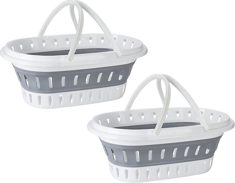 Koopman Wäschekorb Wäschewanne Einkaufskorb Weiß 58x38 günstig online kaufen