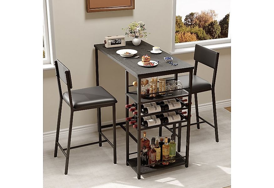 GarveeMore Essgruppe Esstisch-Set für 2, Bartisch mit 3 Ablagen Esstisch mi günstig online kaufen