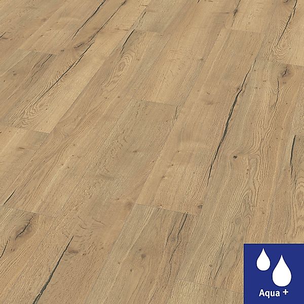 Egger Aqua+ Laminat 8 mm Wasserfest Eiche Creston Natur günstig online kaufen