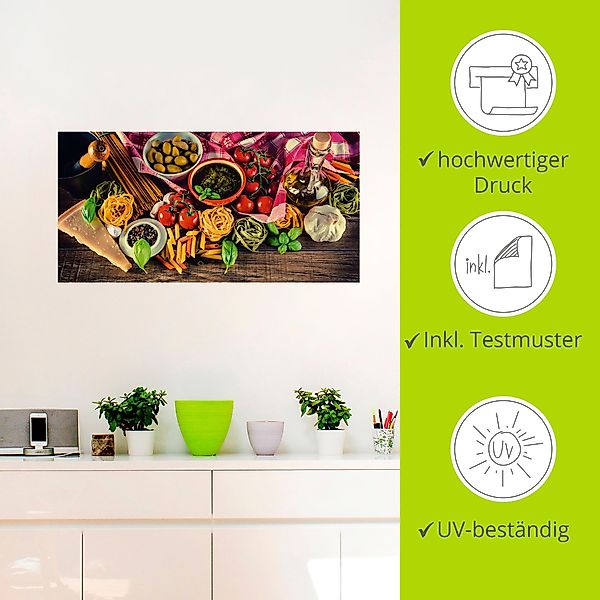 Artland Wandbild Italienisch mediterrane Lebensmittel, Lebensmittel günstig online kaufen