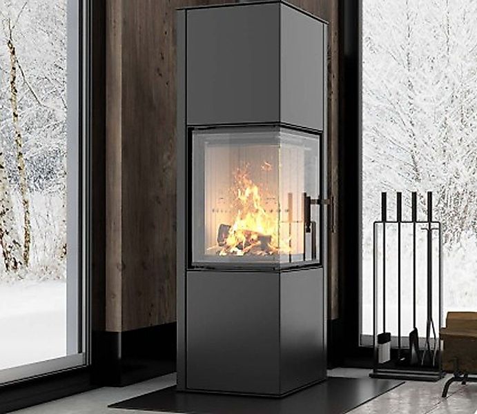 Hitze Kaminofen Kaminofen Hitze SIGA 6,5 kW – moderner Eckkaminofen,Türgrif günstig online kaufen