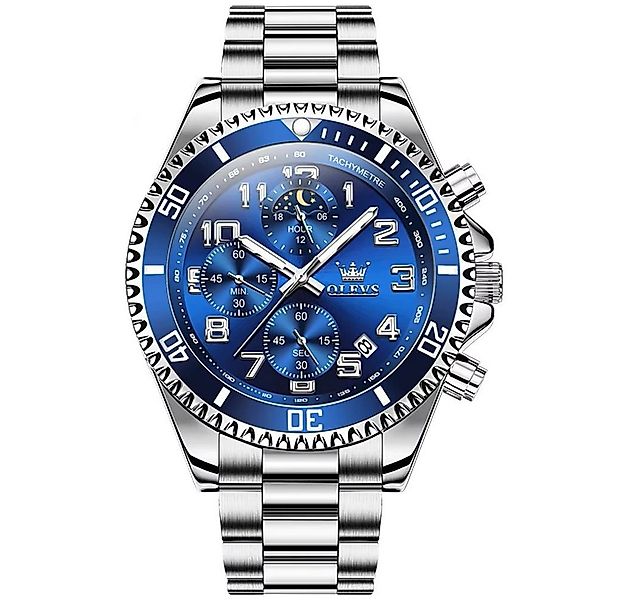 Tidy Quarzuhr Herren Chronograph Uhr mit Tag Nacht Anzeige Edelstahl Armban günstig online kaufen