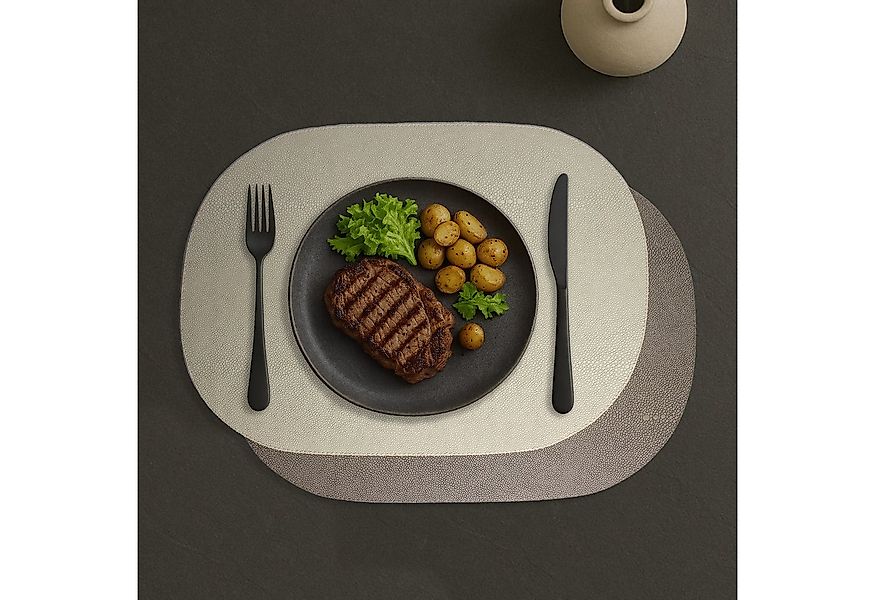 Signature Home Collection Platzset Tischsets 6-er Set oval Rochen Optik bei günstig online kaufen