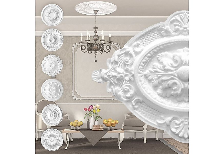 marbet design Wanddekoobjekt R-04 (Stuckrosette aus EPS Styropor, weiß, Zie günstig online kaufen
