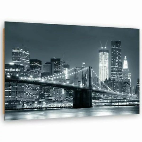 FEEBY® Kunst Brücke und die Stadt Leinwandbilder bunt Gr. 90 x 60 günstig online kaufen