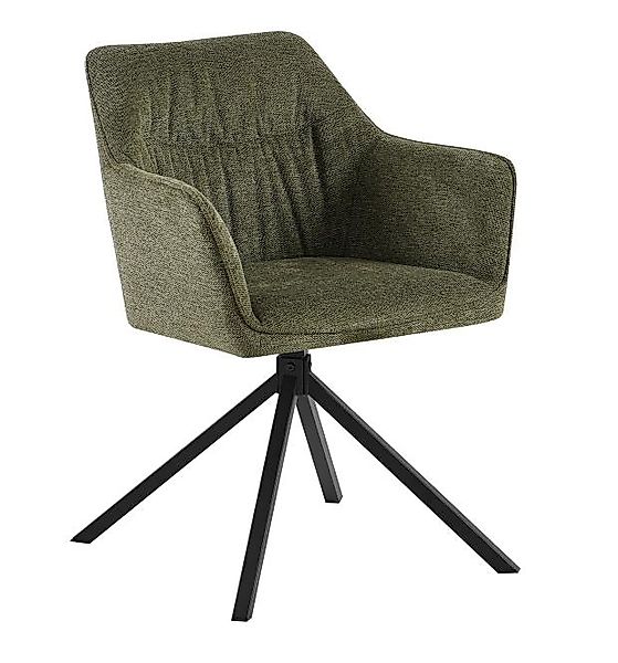 Drehsessel 2er Set drehbar Gestell Metall Schwarz / Grün günstig online kaufen