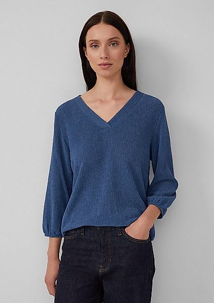 s.Oliver 3/4-Arm-Shirt T-Shirt Shirt im Fabricmix mit V-Ausschnitt und 3/4- günstig online kaufen