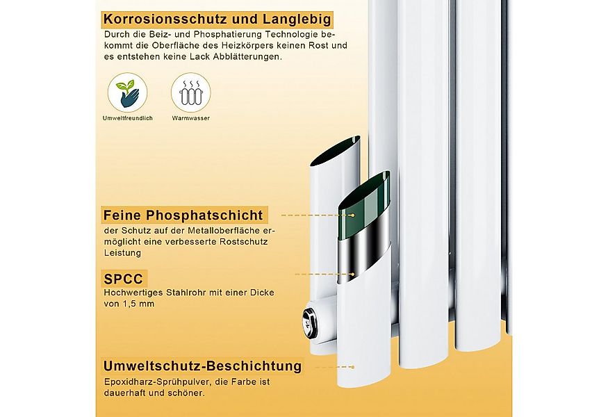 SONNI Badheizkörper Heizkörper Design Röhren Heizung modern, Weiß günstig online kaufen