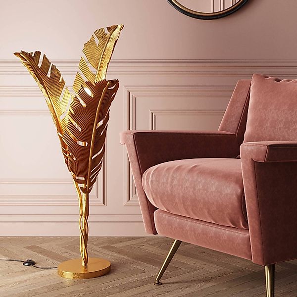 KARE Akile Stehleuchte im Blatt-Design Höhe 123 cm günstig online kaufen