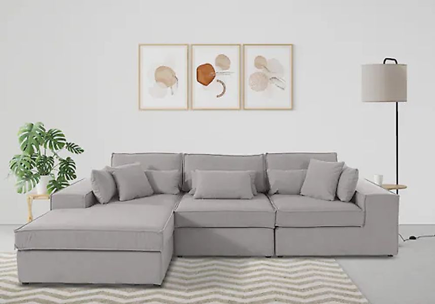 OTTO home Ecksofa »Florid L-Form« 3 Teile, bestehend aus Modulen, viele Bez günstig online kaufen