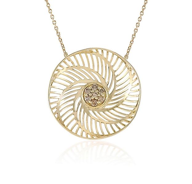 Cavill Goldkette Cavill 9K Gelbgold Collier mit 7 Champagner Diamanten 0,16 günstig online kaufen