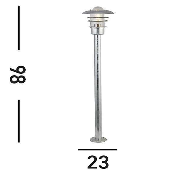 Wegeleuchte X Conrad, silber, IP44, Höhe 51 cm, Stahl günstig online kaufen