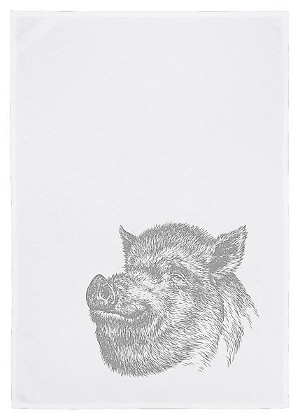 17,30 Hamburg Geschirrtuch Wildschwein, Grau, (1-tlg), 50x70cm, Siebdruck günstig online kaufen