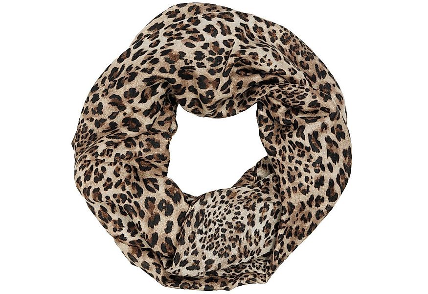 Caspar Loop Leichter Damen Schal weiches Halstuch Leo Muster Animal Print - günstig online kaufen