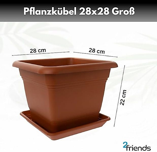 SUSTANIA Blumentopf Pflanzkübel mit Untersetzern (4er günstig online kaufen