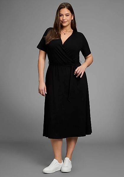 Laura Scott CURVE Midikleid Ohne Taschen mit betonter Taille - GROSSE GRÖSS günstig online kaufen