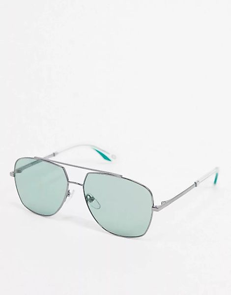 Marc Jacobs – Silberne Pilotensonnenbrille mit grünen Gläsern günstig online kaufen