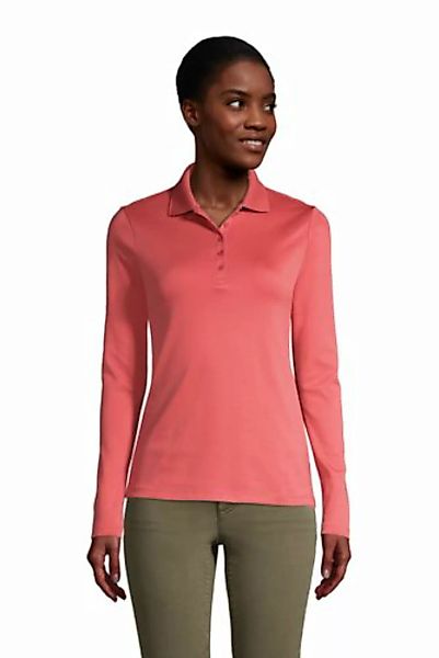 Supima-Poloshirt mit langen Ärmeln, Damen, Größe: 48-50 Normal, Rot, Baumwo günstig online kaufen