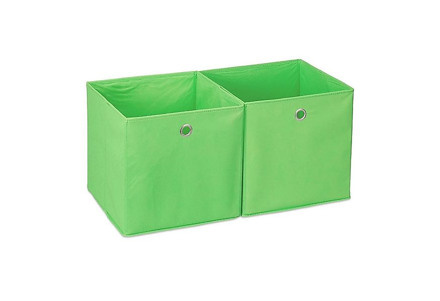 relaxdays Aufbewahrungsbox Stoff im 2er Set, grün günstig online kaufen