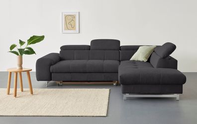 COTTA Ecksofa "Chef L-Form" mit Kopfteilverstellung, edle Metallkufen, wahl günstig online kaufen