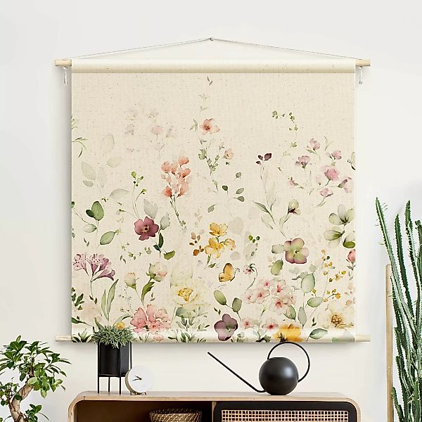 Wandteppich Zartes Blütenarrangement günstig online kaufen