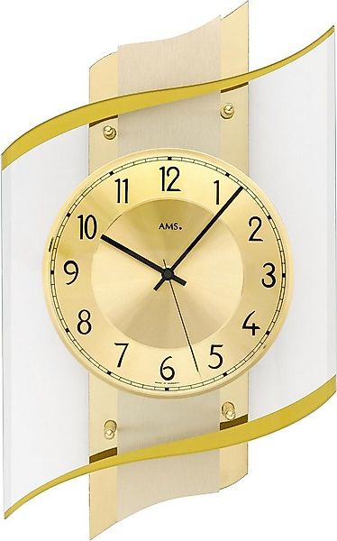 AMS Funkwanduhr F5515 (Quarzuhr,Holz,Glas,Wohnzimmer,Esszimmer,Küche,Made i günstig online kaufen