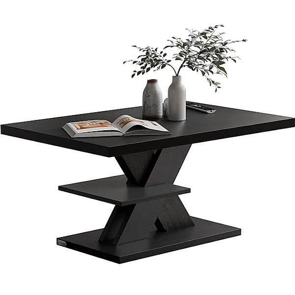 Casaria Couchtisch, Holz 2 Ablagen 90x60cm günstig online kaufen