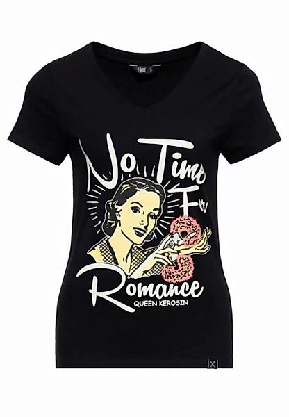 QueenKerosin Print-Shirt No Time For Romance (1-tlg) mit Front-Print im 50s günstig online kaufen