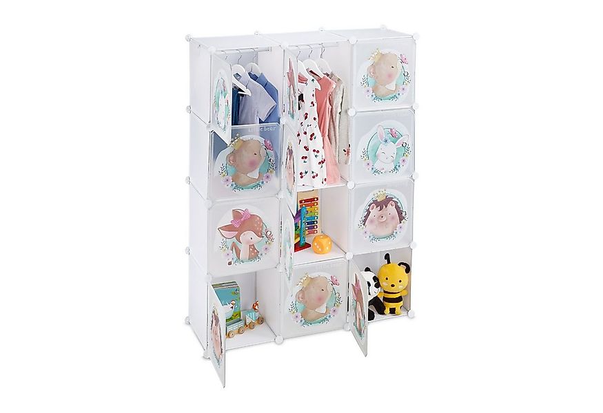 relaxdays Steckregal Kinder Steckregal mit Kleiderstangen günstig online kaufen