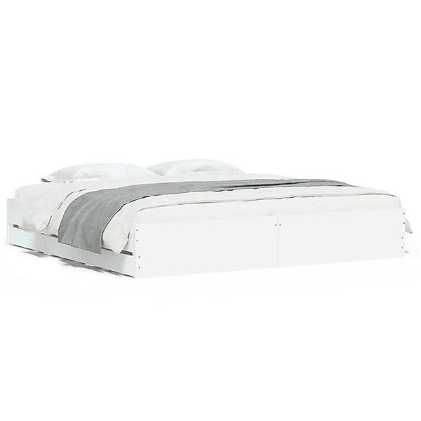 vidaXL Bettgestell, Bettrahmen mit Schubladen Grau Sonoma 160x200 cm Holzwe günstig online kaufen