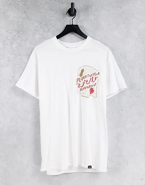 Vintage Supply – T-Shirt mit „Peanut Butter & Jelly Sandwich“-Print in Weiß günstig online kaufen