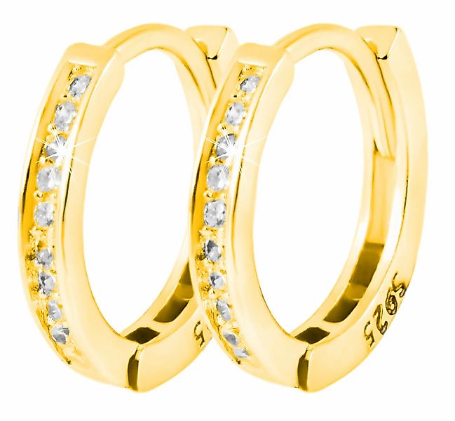 Adelia´s Klappcreolen "Damen Ohrringe – Klappcreole aus 925 Silber mit Zirk günstig online kaufen