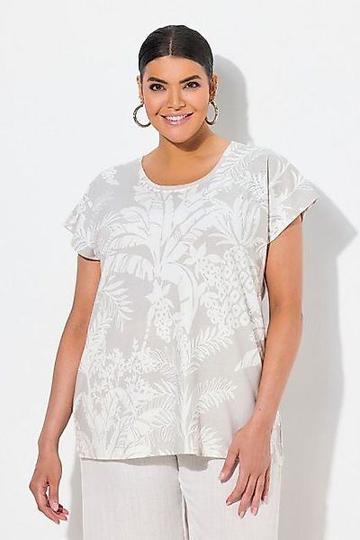 Ulla Popken T-Shirt T-Shirt Palmen Oversized Rundhals Halbarm günstig online kaufen