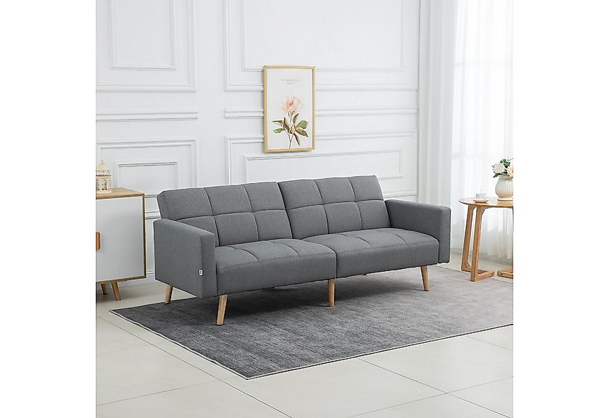 HOMCOM Schlafsofa mit Sitzkissen, Leinenoptik, verstellbarer Rückenlehne, 2 günstig online kaufen