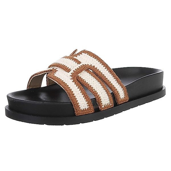 Ital-Design Moderne Damen Sandalen mit Schwarz-Weiß-Design günstig online kaufen