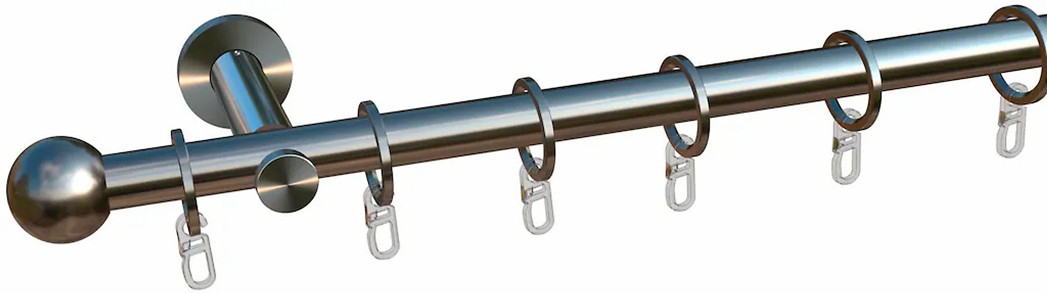 indeko Gardinenstange "Formentor" Ø 16 mm 1 läufig-läufig Fixmaß Komplett-S günstig online kaufen