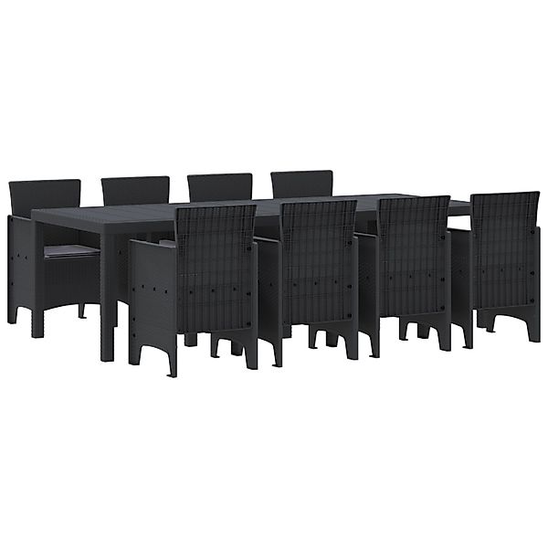 vidaXL 9-tlg Garten-Essgruppe mit Kissen Anthrazit Poly Rattan 3378735 günstig online kaufen