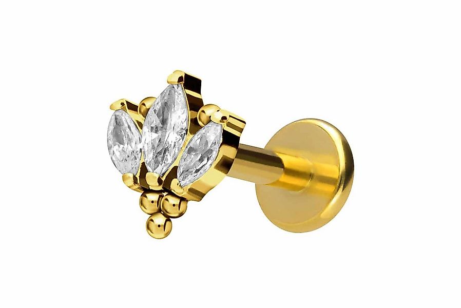 PIERCINGLINE Piercing-Set Titan Labret mit Innengewinde LOTUSBLÜTE + KUGELN günstig online kaufen