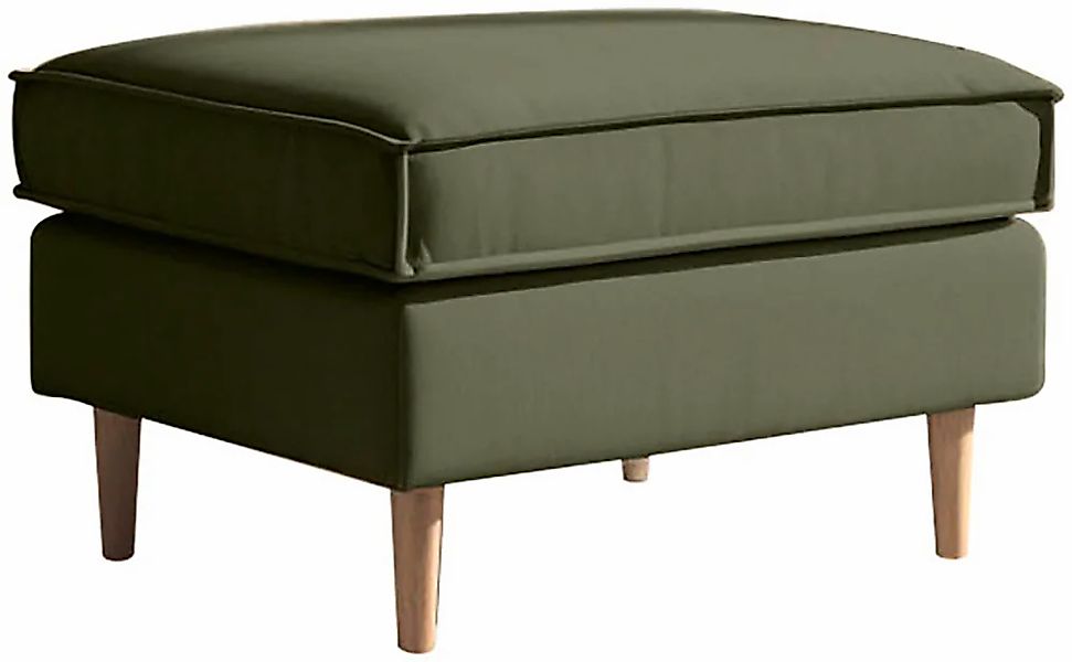 Home affaire Polsterhocker "Pinto Skandi" mit Keder, Massivholzfüße Eiche g günstig online kaufen