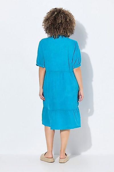 Ulla Popken Hemdblusenkleid Musselin-Kleid A-Linie Tunika-Ausschnitt Halbar günstig online kaufen