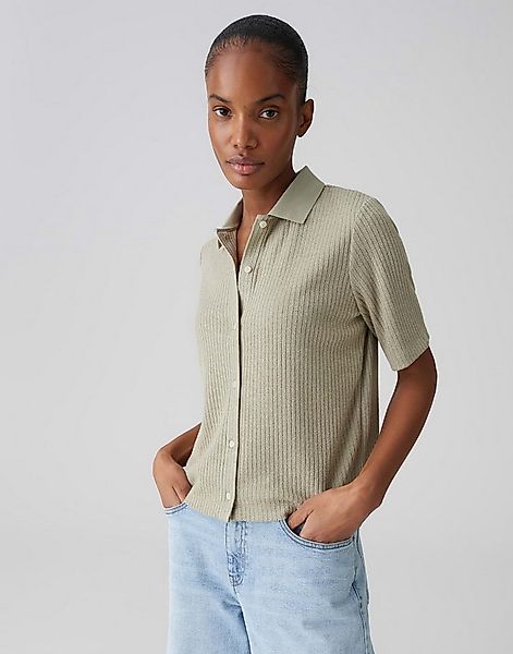 OPUS Poloshirt Poloshirt mit dezenter Rippstruktur Lockerer Schnitt, Knopfl günstig online kaufen